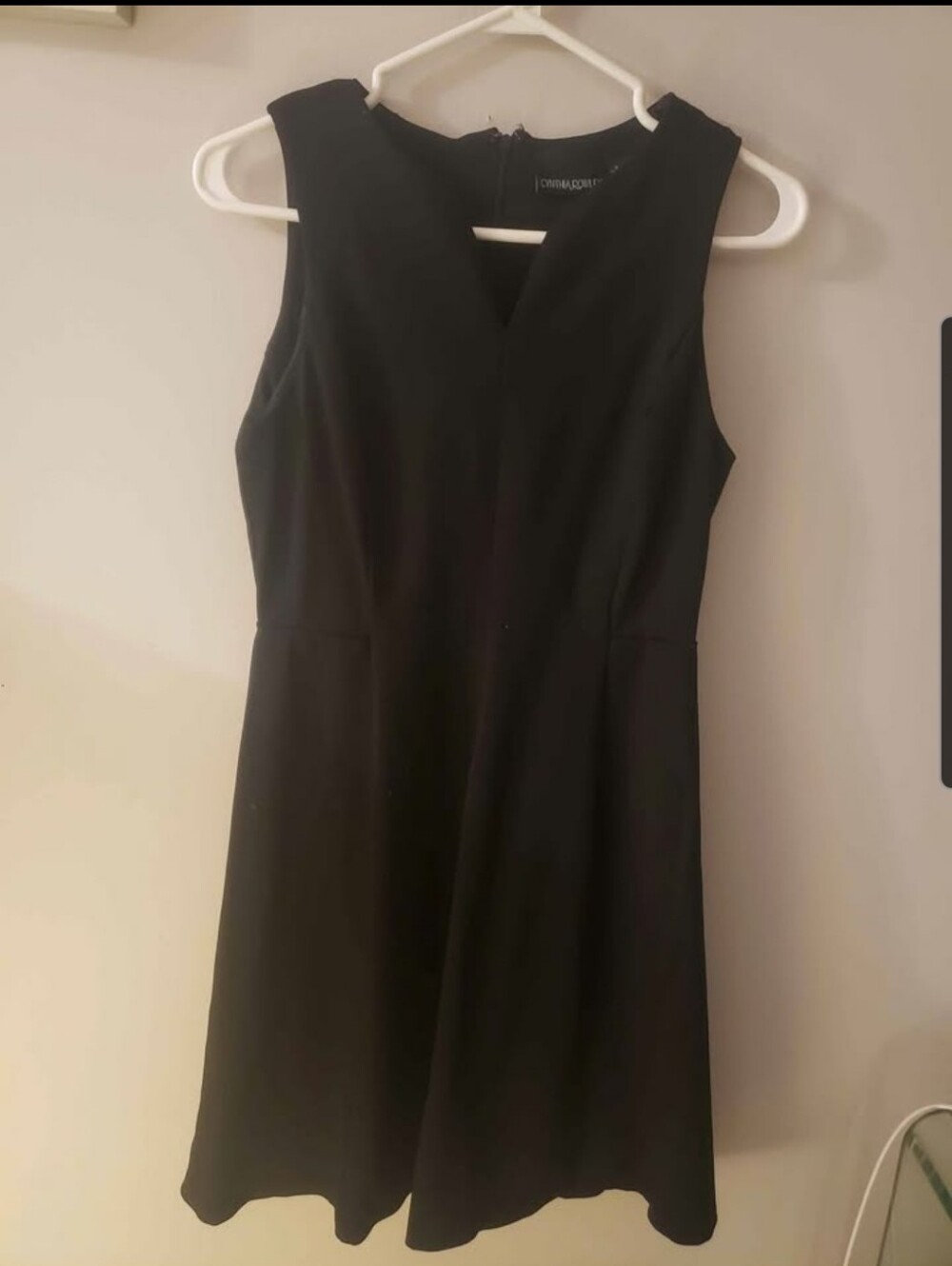Cynthia Rowley Black Sleeveless Midi Dress with V-Notch